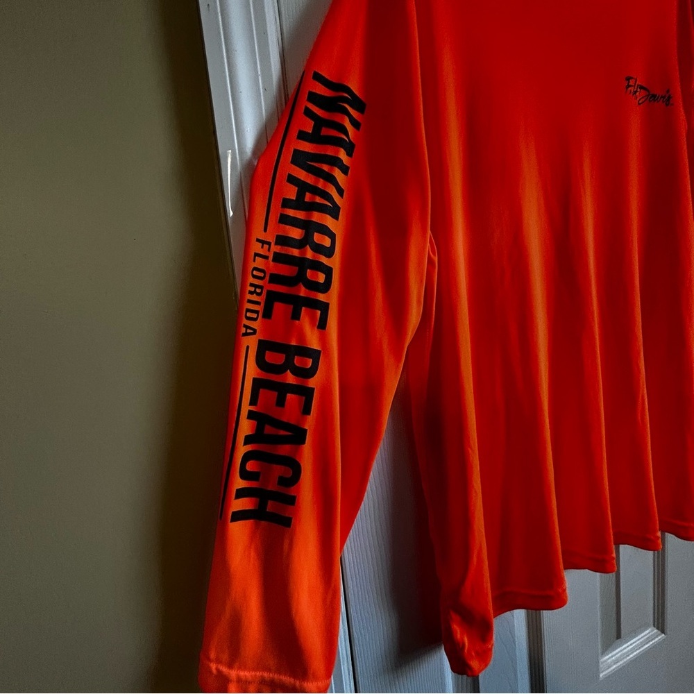 Orange Long Sleeve Shirt Navarre Fishing Shirt Size XL - Picture 2 of 6